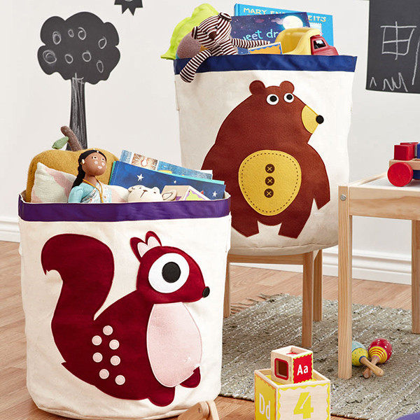 lemon儿童玩具收纳桶卡通收纳箱折叠篮婴儿置物杂物脏衣服篓子