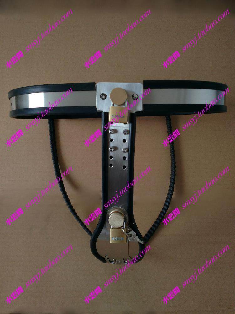 黑帝正品sm另类情趣防狼神器铁内裤女用不锈钢新款t型带锁贞洁带