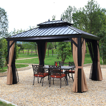 Outdoor gazebo Courtyard garden awning Wrought iron pavilion Villa aluminum alloy mobile four-corner pavilion awning canopy