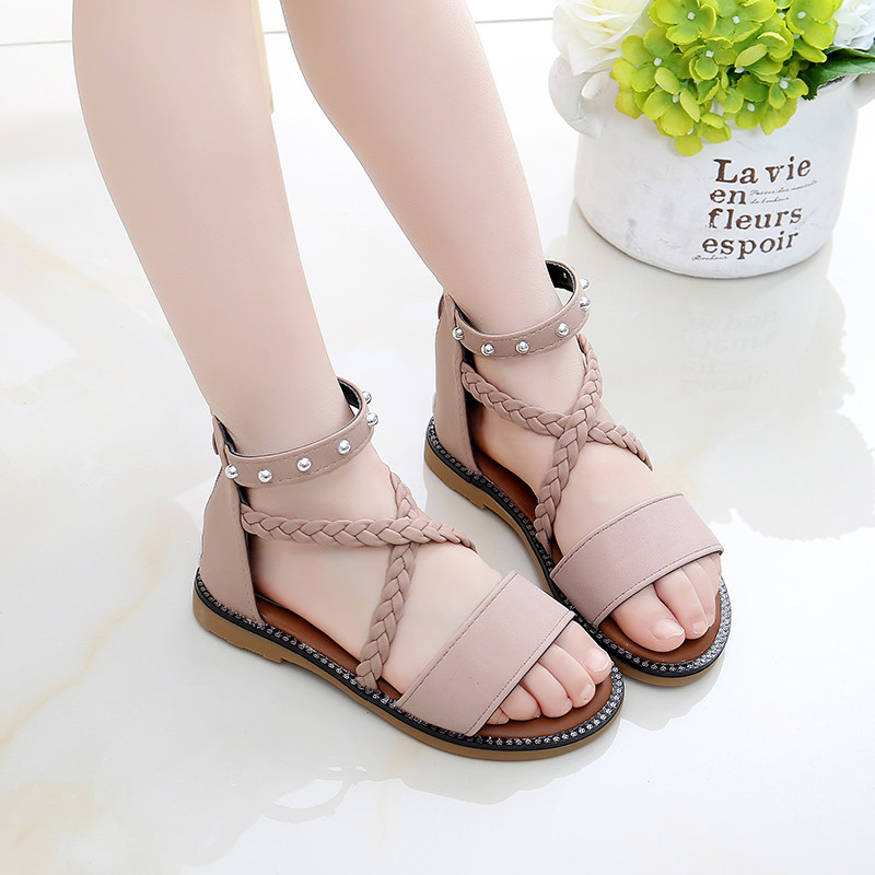 女童凉鞋2019新款韩版夏季儿童软底露趾小公主鞋女孩时尚中大童鞋