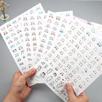 South Korea Waterproof Transparent PVC Handbill Stickler Cute Cartoon Shy Expression Handbill Decorative material mobile phone sticker