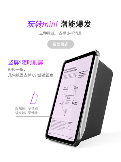Tomtoc iPadmini7 보호 케이스 얇고 방지 단일 하단 케이스 자기 적으로 흡수 가능한 8.3 인치 미니 6 플랫 커버 B55 Tomtoc iPadmini7 보호 케이스 얇고 방지 단일 하단 케이스 자기 적으로 흡수 가능한 8.3 인치 미니 6 플랫 커버 B55