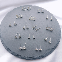 All-body S925 sterling silver stud earrings small fresh simple earrings Mini temperament wild sweet hypoallergenic student earrings
