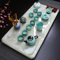 Marble jade tea tray Simple European-style stone tea table Kung Fu tea set Household tea set Tea table