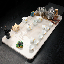 Jade tea tray Tea set Household automatic one-piece boiling water Simple modern European-style tea making large tea tray
