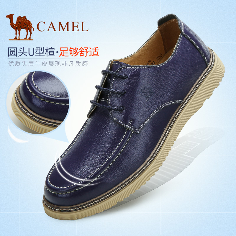 Camel/骆驼男鞋 休闲皮鞋男真皮软底休闲潮鞋系带 春季产品展示图2