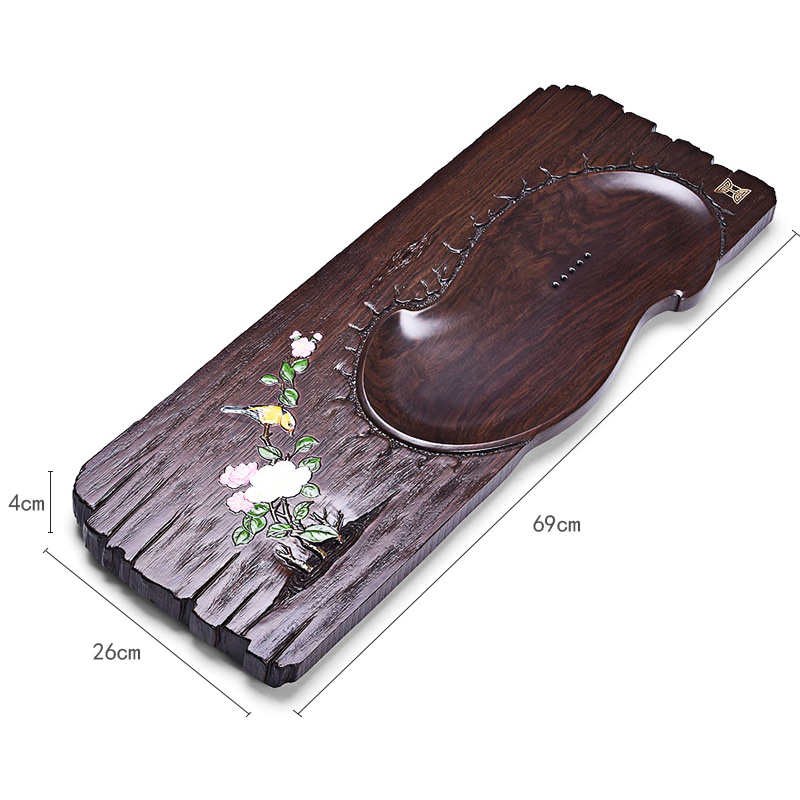 HaoFeng purple sand tea set the whole piece of ebony wood tea tray was kung fu suit household tea tea sets tea saucer