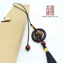 Large lacquer high-end pendant car pendant car pendant safety symbol handmade creative high-end car rearview mirror pendant