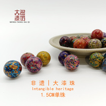 Beads Rosary Beads Large Lacquer Loose Beads Necklace Beads Ebony Wood Bracelets Bracelet Men and Women Intangible Heritage Lacquer Ware