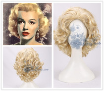 Marilyn Monroe Wig Golden European and America Female Short Curly Hair Foreign Trade Raw Single Light Yellow High Temperature Silk Cos Wig