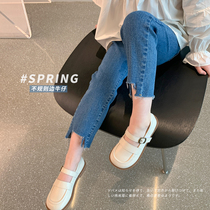 Foam home Custom childrens clothing 2022 new girls Han version spring autumn jeans baby foreign pistachio pants children spring clothes