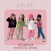 Foam home Custom childrens clothing 2022 new childrens alphabet Undershirt Baby Long Sleeve T-shirt Girl Foreign Air Spring Dress