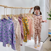 Foam Foam Home Custom Child Clothing Girls Home Conserved Without Bone Stitching Autumn Clothes Children Foreign Air Pure Cotton Thickened Warm Underwear