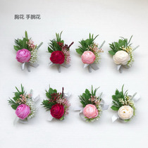 Corsage wrist flower silk flower European wedding bride and groom bridegroom bridegroom parent meeting guest opening