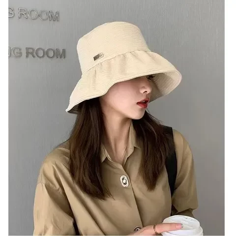 봄과 여름 어부 모자 태양 보호 한국 라운드 얼굴 인터넷 유명인 모자를 보여주는 작은 냄비 모자 여성 태양 모자 봄과 여름 어부 모자 태양 보호 한국 라운드 얼굴 인터넷 유명인 모자를 보여주는 작은 냄비 모자 여성 태양 모자