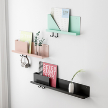 Wall shelf Living room bedroom bathroom Creative decoration Wall storage rack Nordic book and newspaper rack Model room rack
