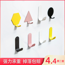 Hook strong viscose hole-free creative cute door behind the dormitory metal hanging clothes hook Wall incognito small sticky hook