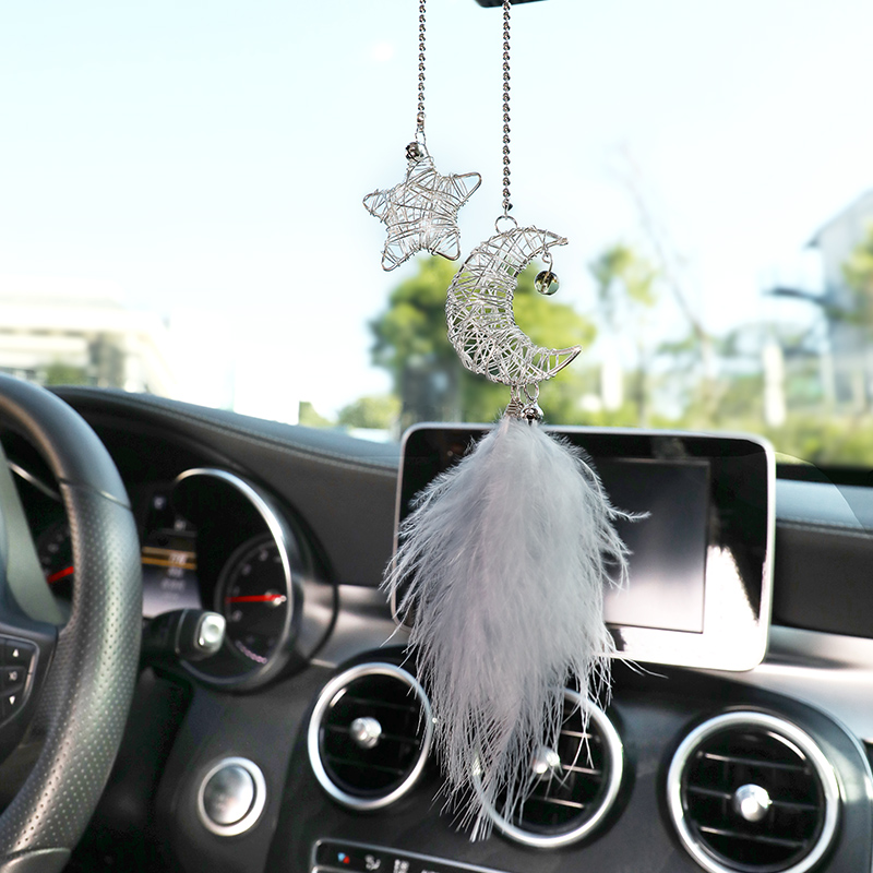 car pendant net red ins dream catcher feather creative car interior mirror accessories car pendant pendant female
