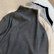 Pregnant women base shirt long sleeve high neck stretch pull velvet large size long pregnant women solid color autumn and winter T-shirt