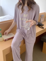 Short-sleeved Mordale Maternity Pajamas Summer Thin Postnatal Breastfeeding Home Clothes Pants Maternity Plus Size Set