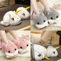 Cartoon girl heart cotton slippers cute plush warm winter dormitory indoor warm feet antifreeze bag with home slippers