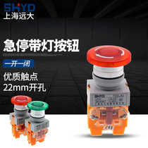 Shanghai Great LAY37-11ZSDM emergency stop with light button voltage 24V220V380V rotation reset Y090