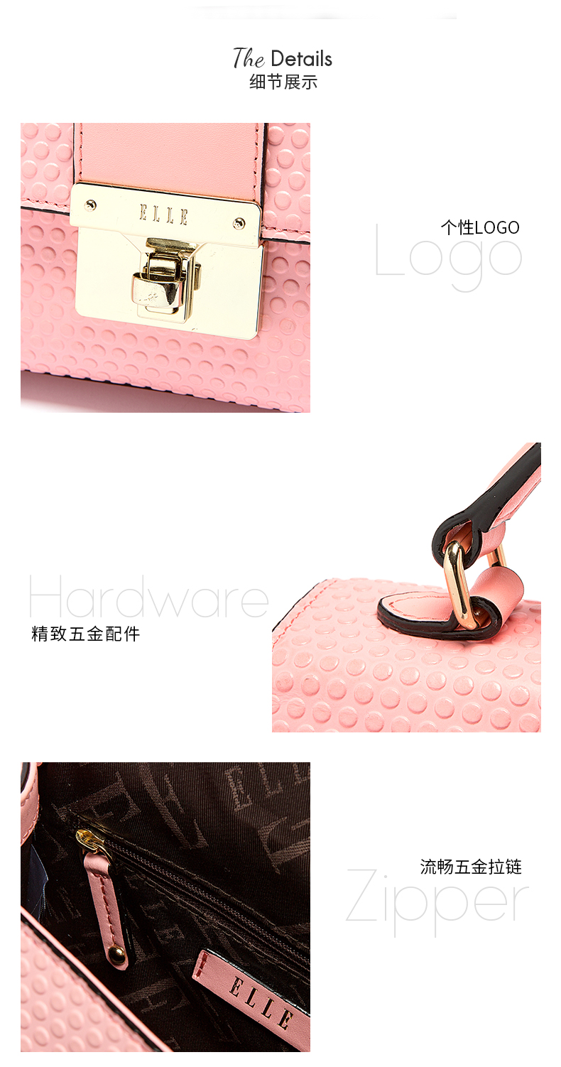 gucci積分啥用 ELLE女包2020年春夏新品70056歐美時尚積木牛皮手提單肩包斜挎包 gucci耐用