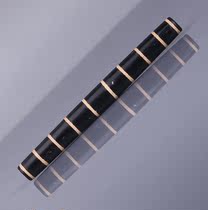 Paleo R1153B34 - Southeast Asia pyu slot inlaid nine line pearl black tube 7 3cm7 3g