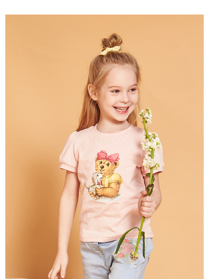 teenieweeniekids小熊童装2018夏季新品印花短袖t恤tkra82651k_7折