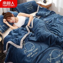 Blanket Quilt Winter Thickened Warm Coral Suede Bed Linen Blanket Flannel Single Student Dormitory Bunk Bed Suede Blanket