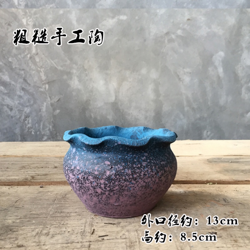 Insert the to embellish make Yang do old vase dry flower pot coarse pottery mage old running the retro clay earthenware vase shallow basin