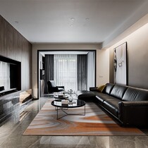 Belgian imported Italian light luxury orange living room sofa coffee table carpet high-end modern abstract gradient floor mat