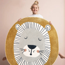 Lazy cat eco-friendly living room cute lion round childrens room study bedroom carpet Nordic ins mat washable