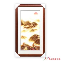 Kaiyi handmade Suzhou embroidery boutique vertical version large embroidery gold Great Wall handmade Su embroidery 1-4 silk Great Wall Sun