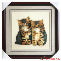 Su embroidery finished embroidery fine kitten animal embroidery boutique hanging painting bedroom childrens room hanging painting animal cat embroidery