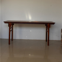 An Siyuan style painting case Ming style strip case slightly concave yellow sandalwood red rose branch round leg knife tooth Ming and Qing flat head case