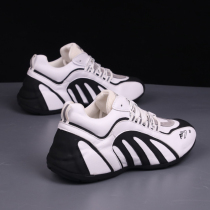 2021 Fall new Korean version of genuine leather Pippin old daddy shoes ins Chauleshoe casual 100 hitch a little white shoe sneaker tide