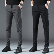 Hong Kong men's high-end casual pants Korean fashion slim fit stretch fashion men's autumn winter pants