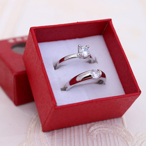 Simulation diamond ring Couple ring pair express love Men and women wedding ring proposal Valentines Day gift for girlfriend
