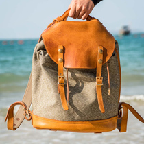 Fu Lu garage retro pepper salt riding outdoor patchwork leather motorcycle American shoulder bag