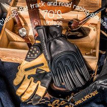 DeerskinTPU new material protection 70s spring and Autumn vintage motorcycle motorcycle Harley riding gloves