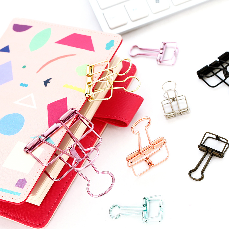 hollow clip stationery metal long tail clip large cute small phoenix tail clip fixed file test paper dovetail clip