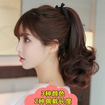 Ponytail wig braids short strappy big wave fake ponytail wig pear flower curly ponytail curly wig female