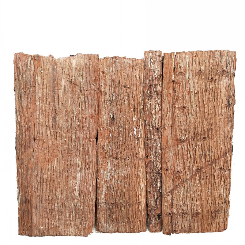 装饰树皮农家院外墙屋顶装修材料天然杉树皮包柱子下水管改仿真树