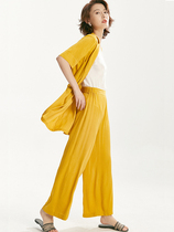 BEEWOOD Bi Wutong high-end custom womens casual wide-leg pants suit suit Short-sleeved suit two-piece suit