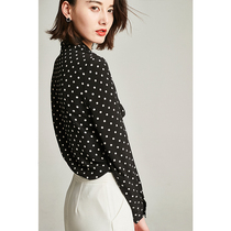 BEEWOOD Bi Wutong original design 30 M Rice heavy silk shirt mulberry silk polo point lace-up shirt Women