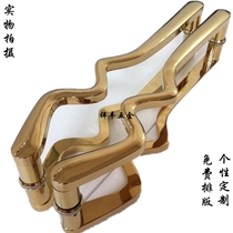 Simple custom door handle tempered glass door handle titanium handle double-sided handle copper door handle