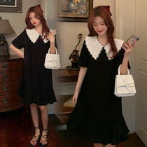 Pregnancy woman dress dress with dress 2021 new summer clothing out of age fashion Fashion Easy and large Lace Foreign Pregnant Woman Dress