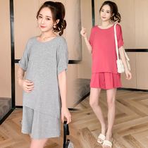 Pregnant Woman Summer Clothing Thin style Loose Casual Fashion Underling Mordale Gestation Woman clothes Home Short Sleeves Shorts Two Sets