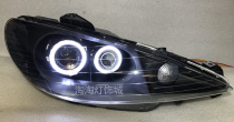 Suitable for Dongfeng Peugeot 206 Headlight Assembly Retrofit Double Light Lens Xenon Lamp Angels Demon Eye Sunday Lights